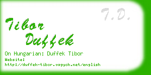 tibor duffek business card